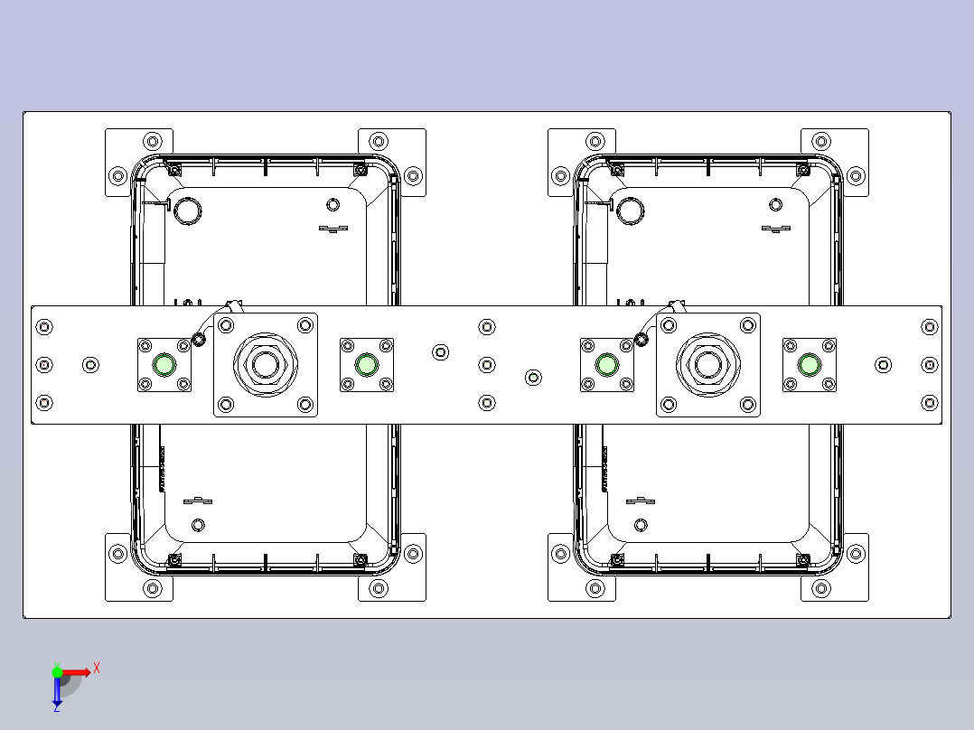 一款胶壳校正治具3D图纸俯视图