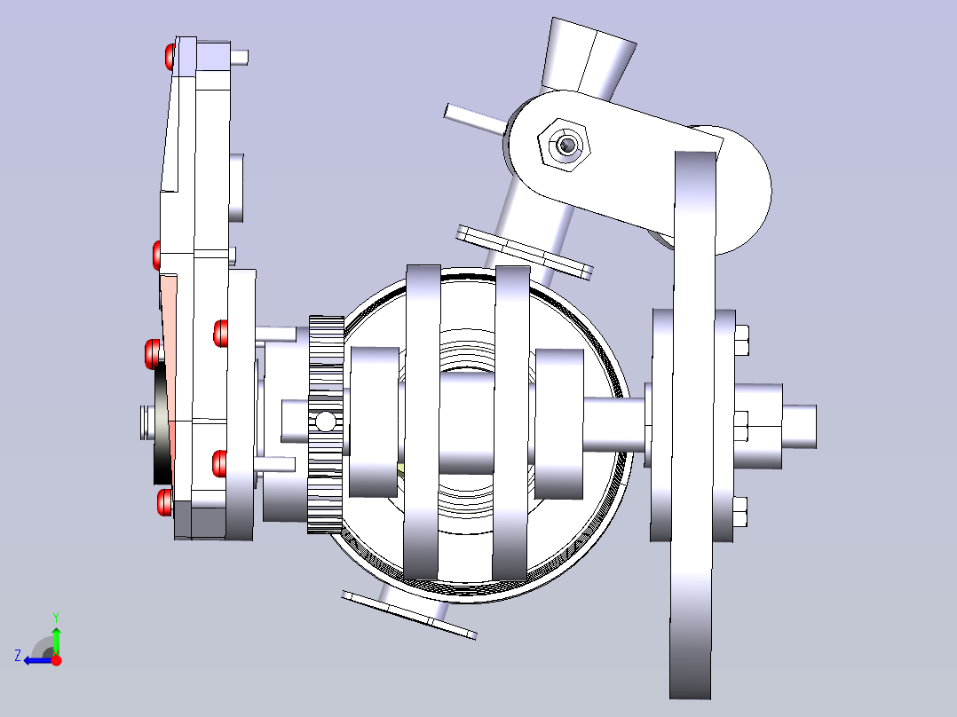 Barr and Stroud发动机内部结构3D图纸右视图