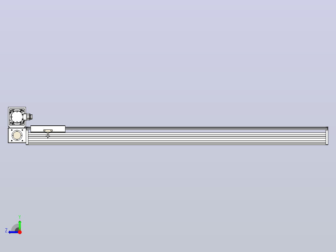皮带直线轴半封闭可选导轨TPA-HNB-220D-176-L1600-LU-C-P1K-N3右视图