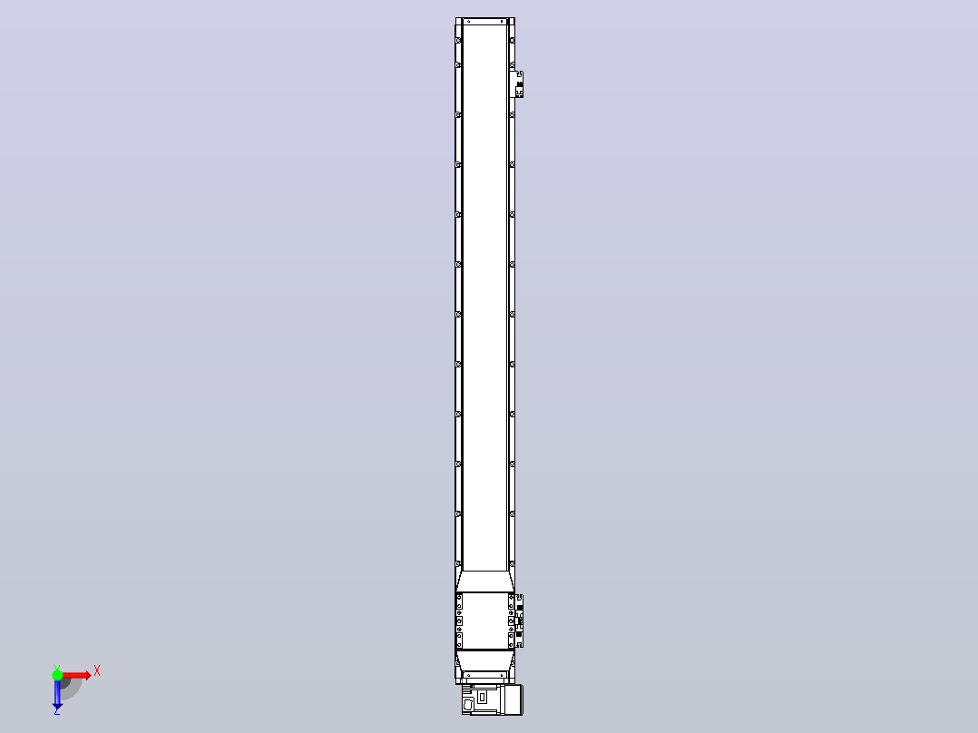 机器人皮带驱动直线轴TPA-GCB-120-P70-L1050-RU-M20-N3俯视图