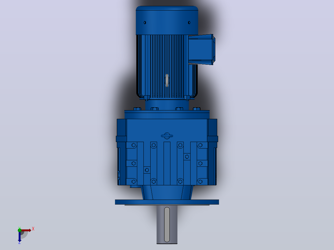 RF147法兰轴伸式安装斜齿轮减速机RF147-Y11-4P-160M-M1-0°-Φ550俯视图