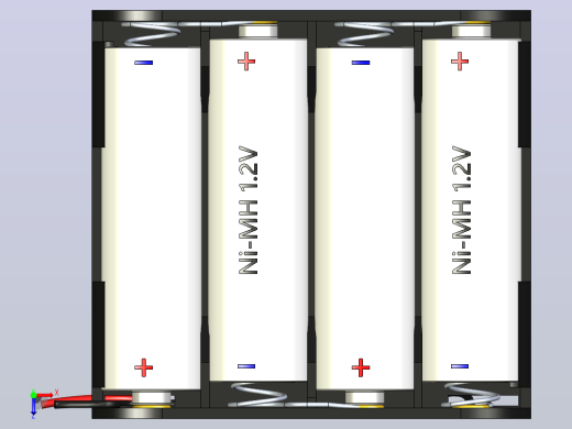 4x AA镍氢1.2 V电池组3D俯视缩略图