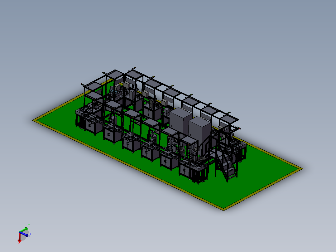 汽车零件自动组装生产流水线 3D图 STEP格式文件机械设备素材
