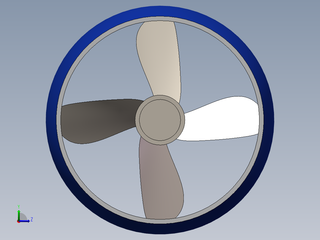 船用螺旋桨3D模型左视图
