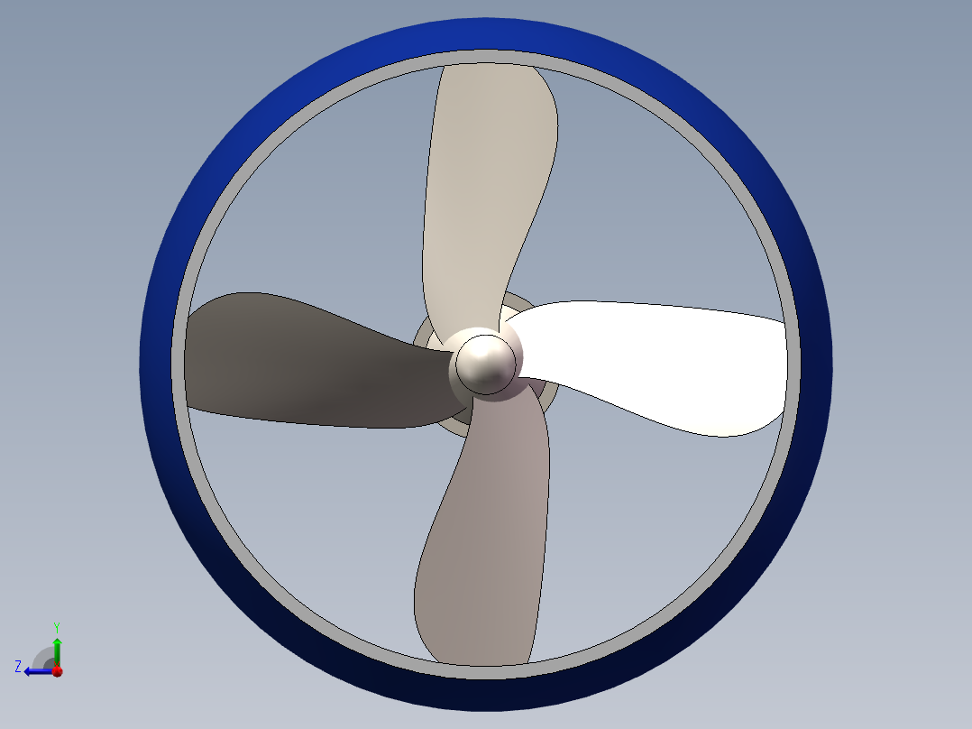 船用螺旋桨3D模型右视图