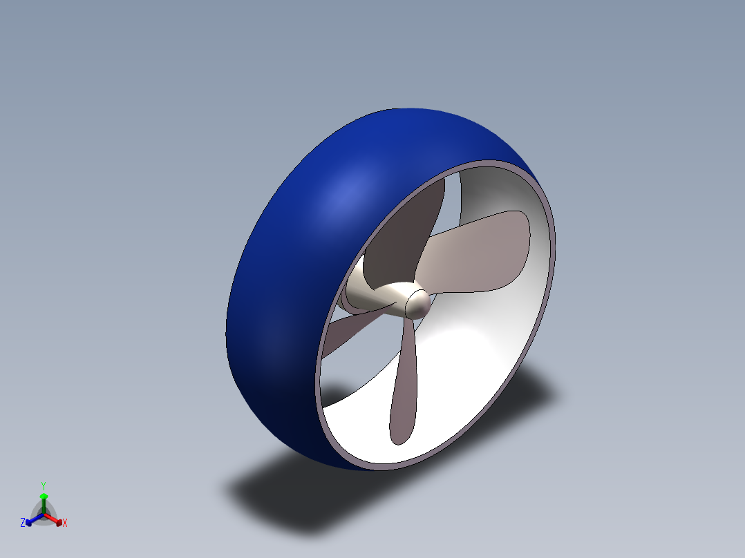 船用螺旋桨3D模型正等轴测图