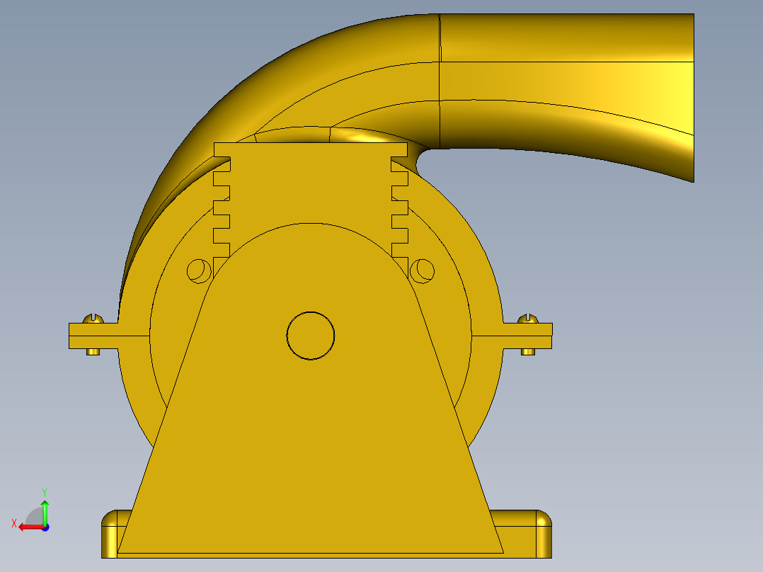proe 电机风机组件后视图