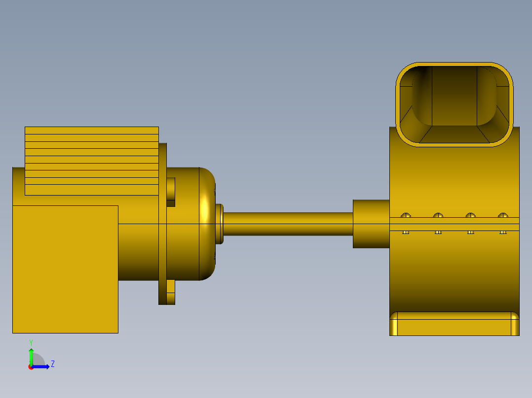 proe 电机风机组件左视图