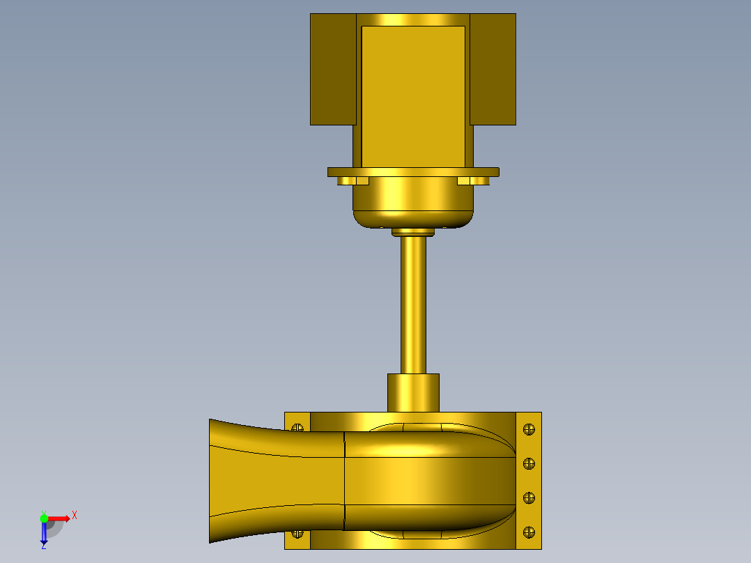 proe 电机风机组件俯视图