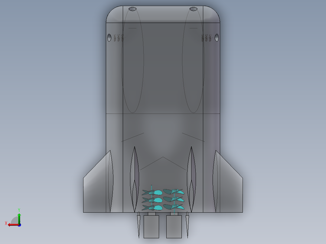无人潜航器后视图
