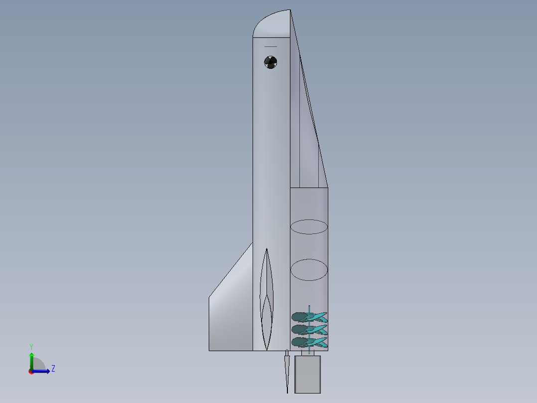 无人潜航器左视图