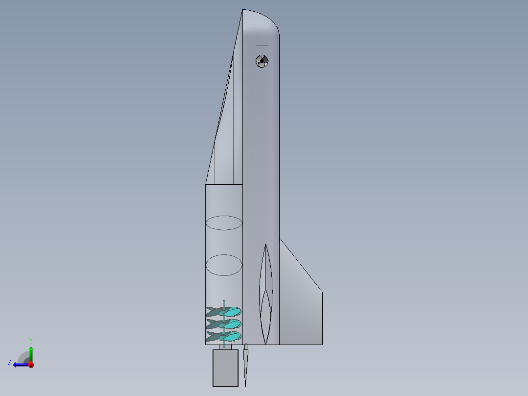 无人潜航器右视图