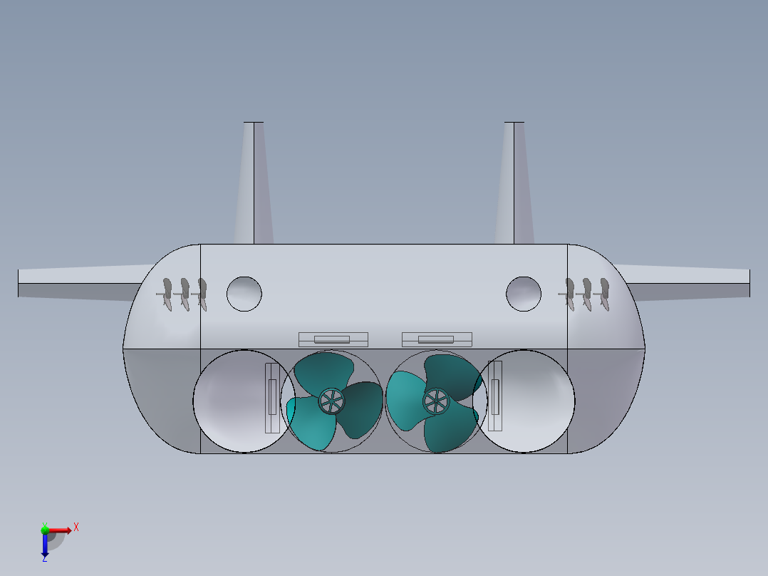 无人潜航器俯视图