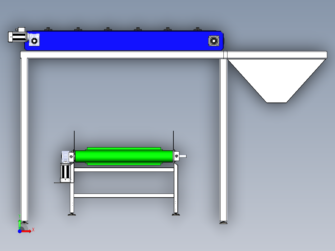 conveyor-274输送带简易模型3D图纸 x_t格式前视图