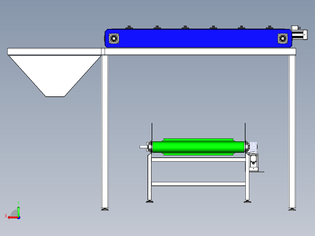 conveyor-274输送带简易模型3D图纸 x_t格式后视图
