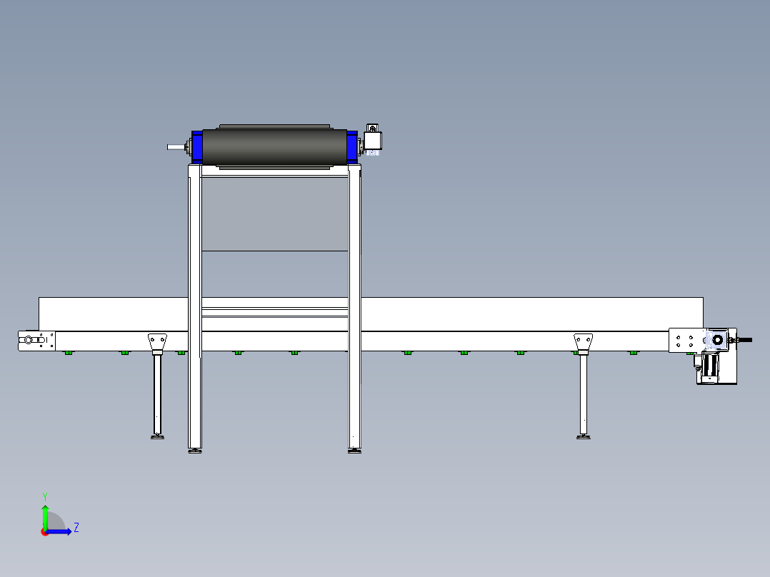 conveyor-274输送带简易模型3D图纸 x_t格式左视图