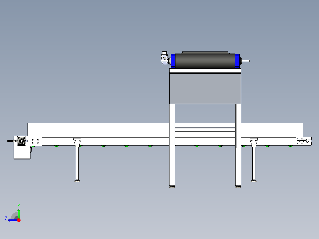 conveyor-274输送带简易模型3D图纸 x_t格式右视图