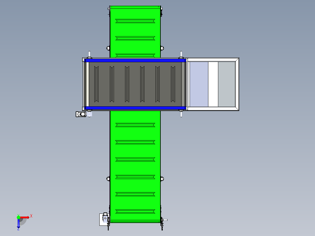conveyor-274输送带简易模型3D图纸 x_t格式俯视图