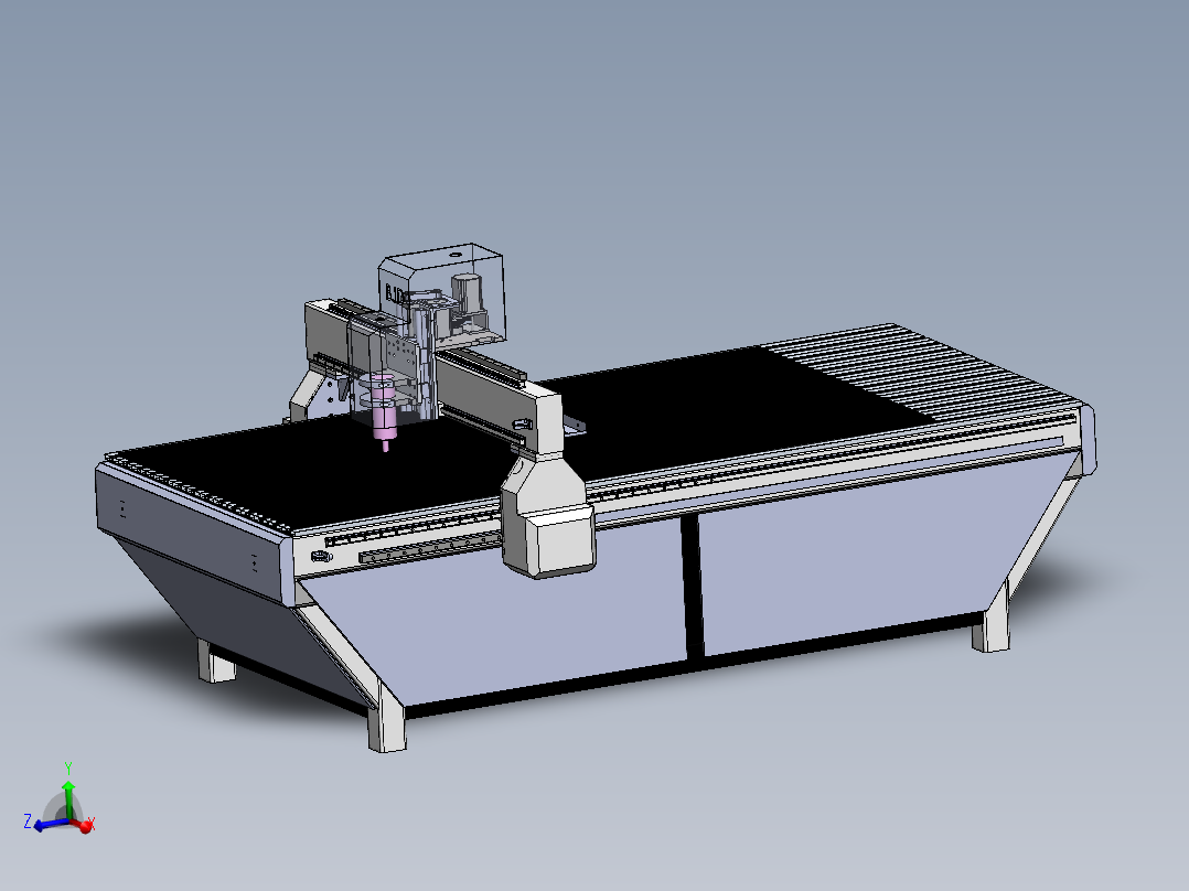 龙门式数控打孔机3D图纸非标自动化设备3D图纸3D模型