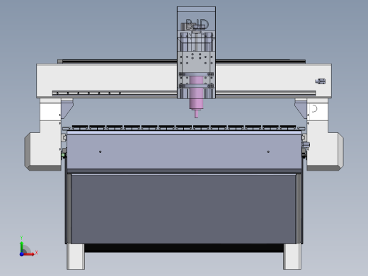 龙门式数控打孔机3D图纸非标自动化设备3D图纸3D模型前视缩略图