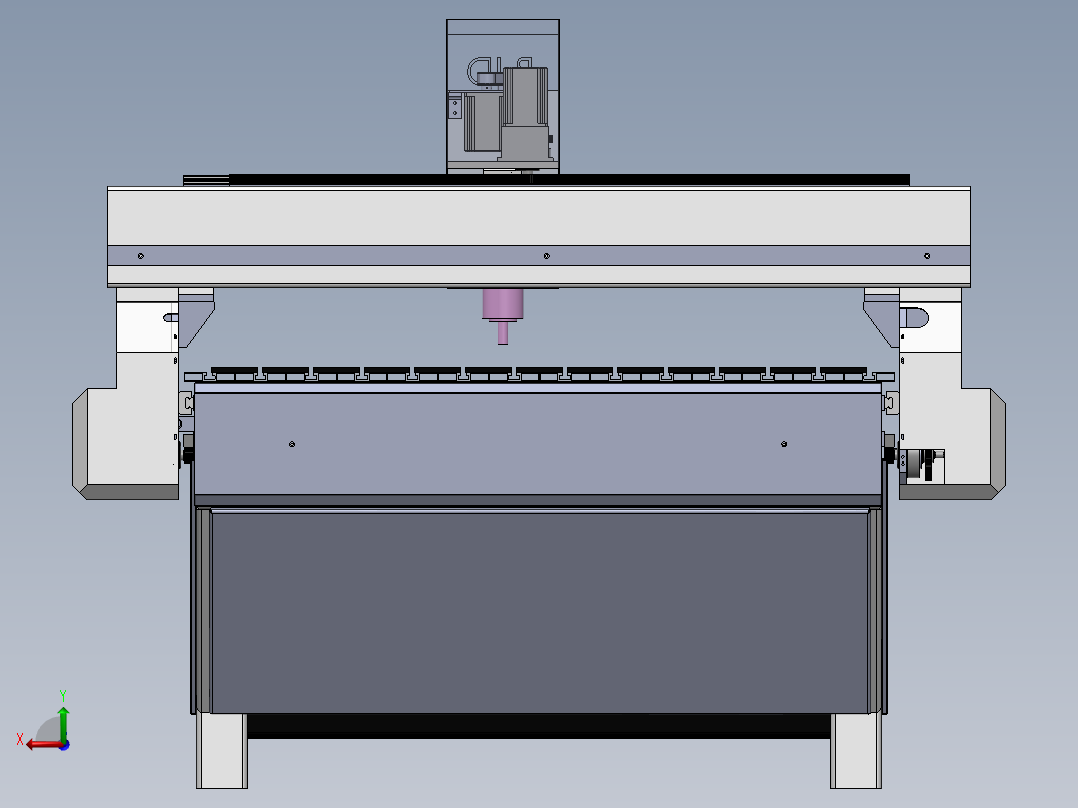 龙门式数控打孔机3D图纸非标自动化设备3D图纸3D模型后视图