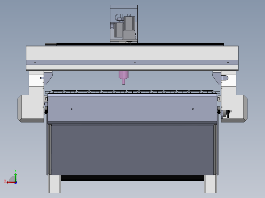 龙门式数控打孔机3D图纸非标自动化设备3D图纸3D模型后视缩略图