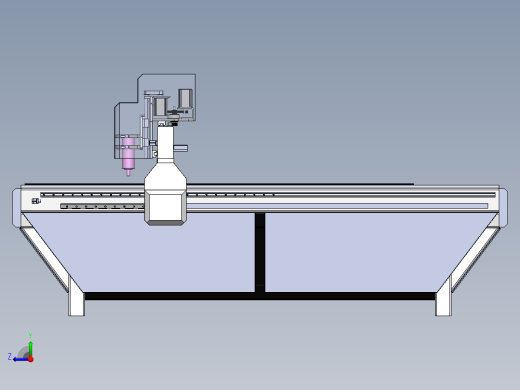 龙门式数控打孔机3D图纸非标自动化设备3D图纸3D模型右视缩略图
