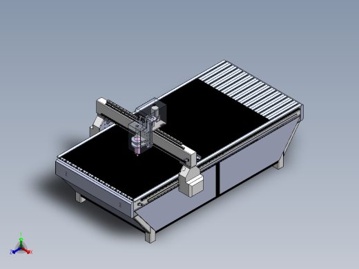 龙门式数控打孔机3D图纸非标自动化设备3D图纸3D模型正等轴测缩略图