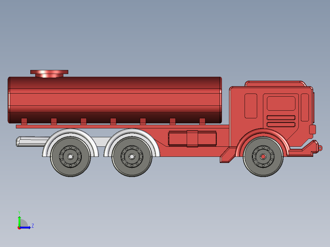 33-米内达卡车 3d模型图纸左视图