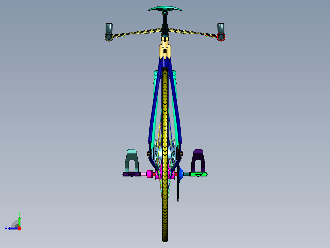 碳钢死飞弯把公路自行车右视图