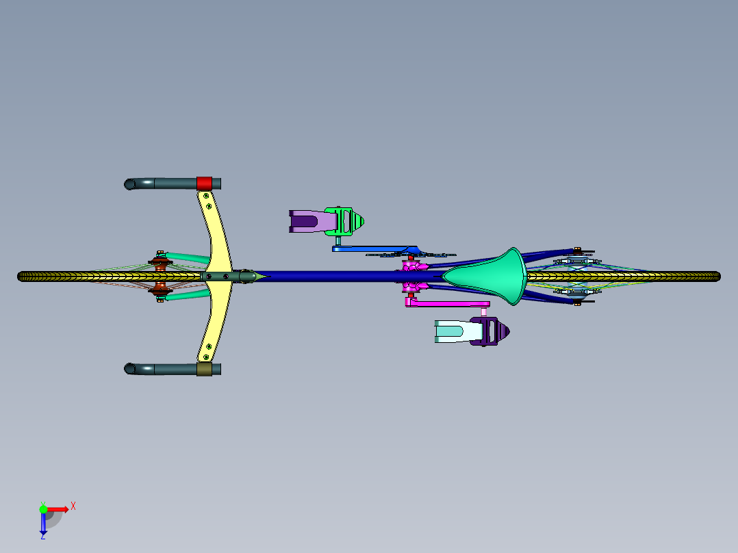 碳钢死飞弯把公路自行车俯视图