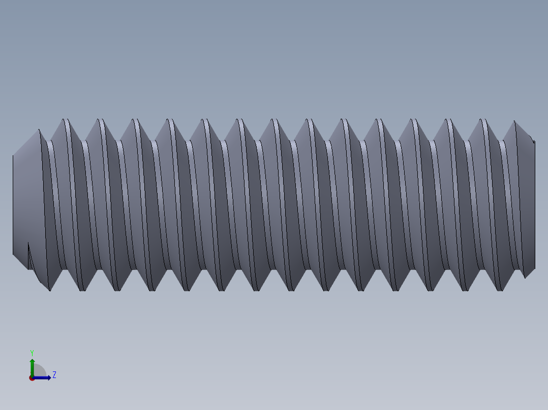 UNC 平头紧定螺钉-UNC SET SCREW 0.250 x0.750.SLDPRT左视图