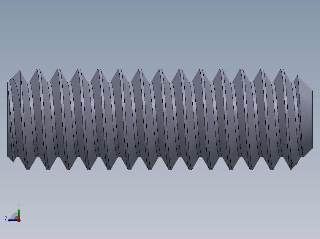 UNC 平头紧定螺钉-UNC SET SCREW 0.250 x0.750.SLDPRT右视图
