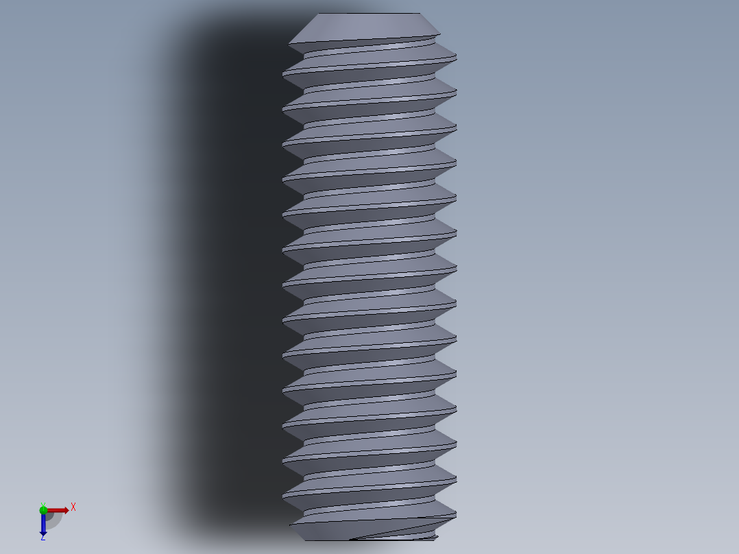 UNC 平头紧定螺钉-UNC SET SCREW 0.250 x0.750.SLDPRT俯视图