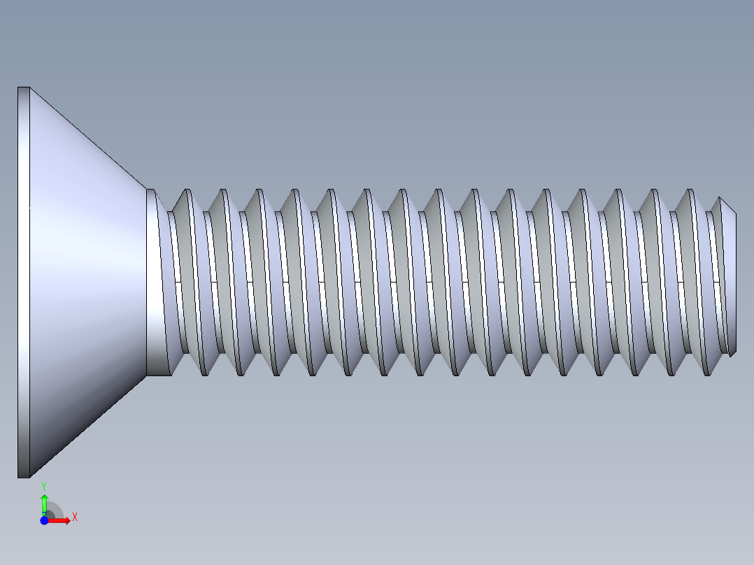 锥形内六角头螺钉-FHCS 8-32 x 0.625前视图