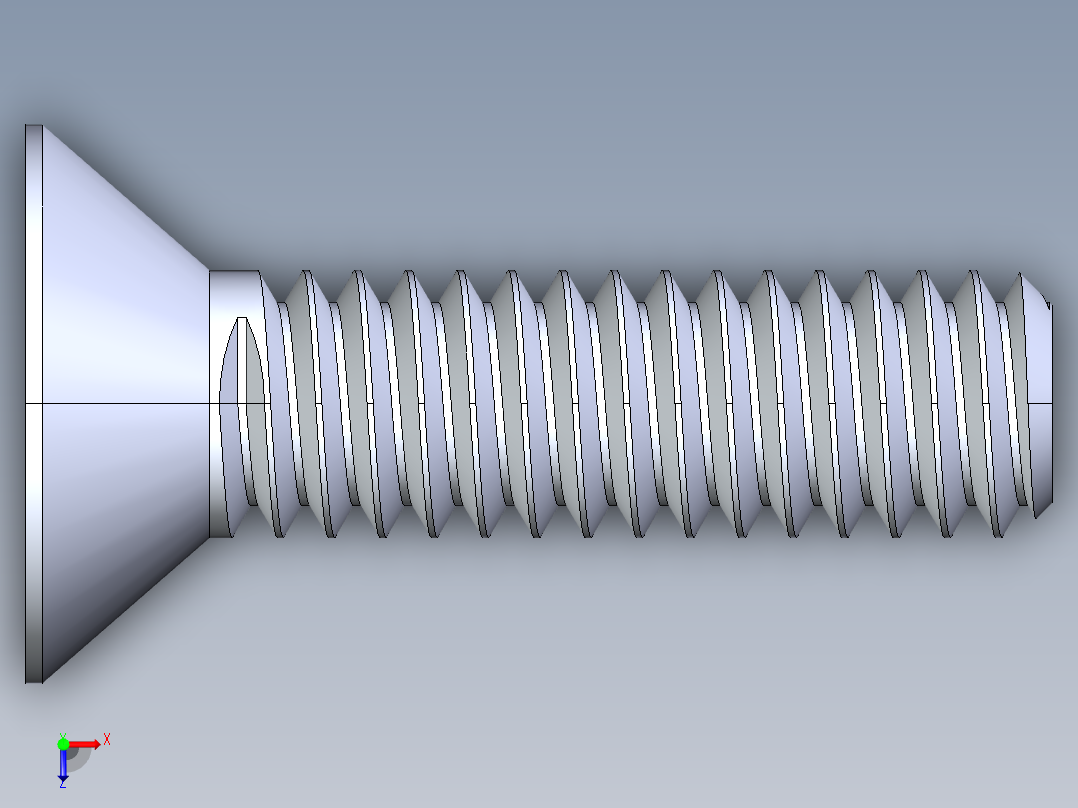 锥形内六角头螺钉-FHCS 8-32 x 0.625俯视图