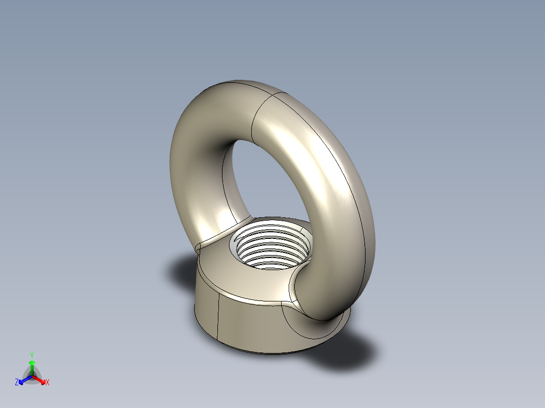 吊环螺母 - DIN 582（全系列）正等轴测图