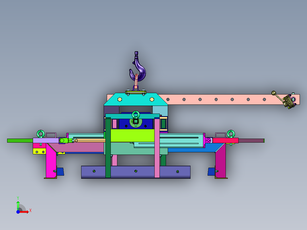 工件夹紧吊具及搬运装置前视图