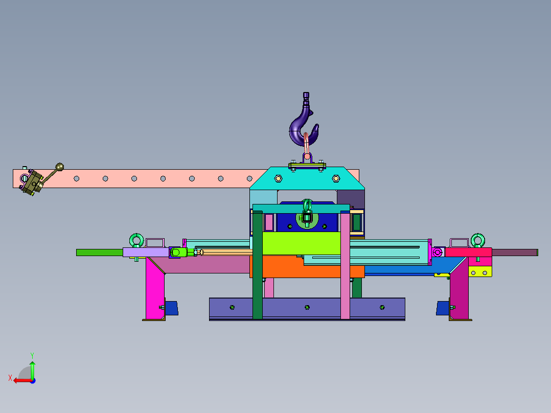 工件夹紧吊具及搬运装置后视图
