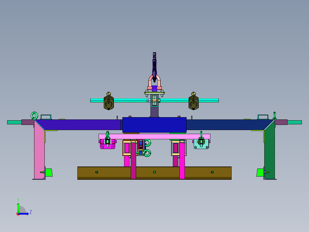 工件夹紧吊具及搬运装置左视图
