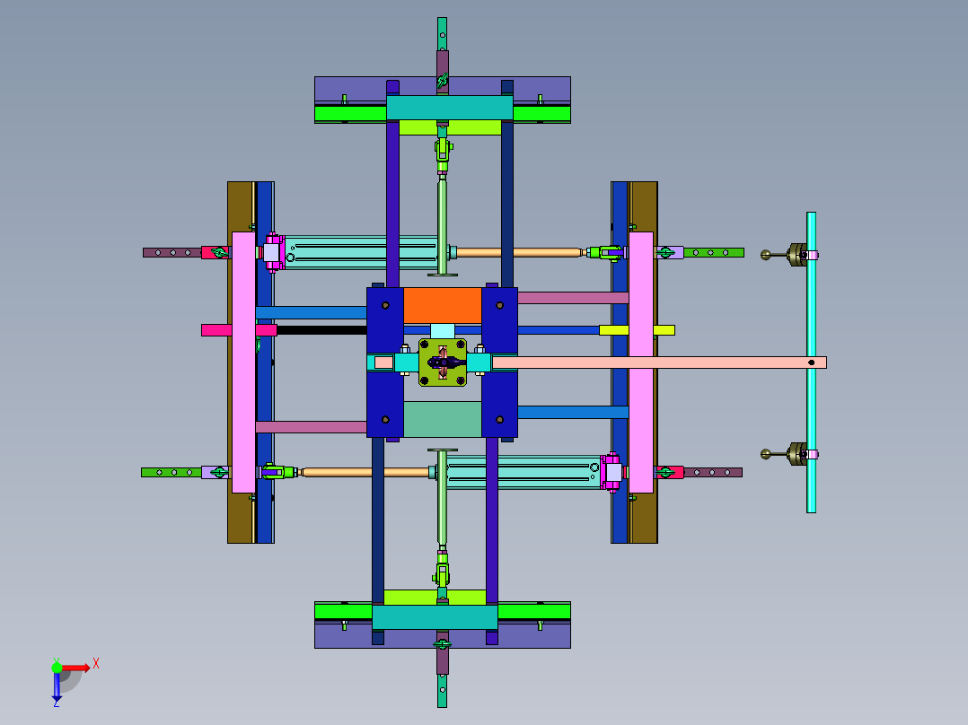 工件夹紧吊具及搬运装置俯视图