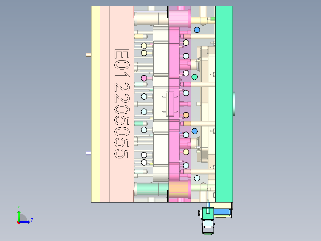 拖鞋架面盖（超多斜顶+牛角进胶）左视图