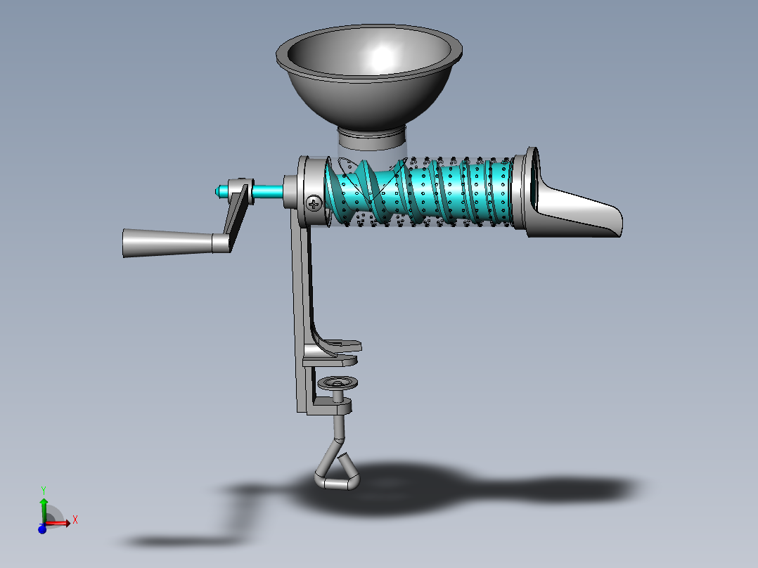 手动榨汁机三维SW模型
