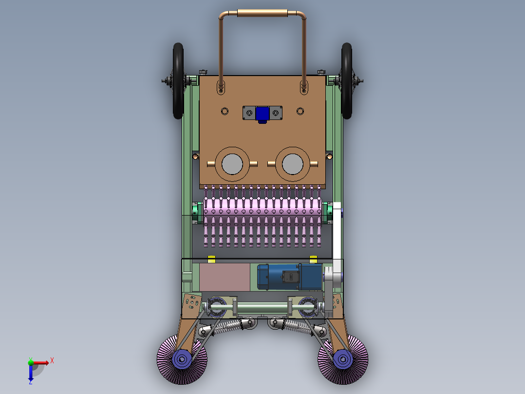 推动式路面清扫车俯视图