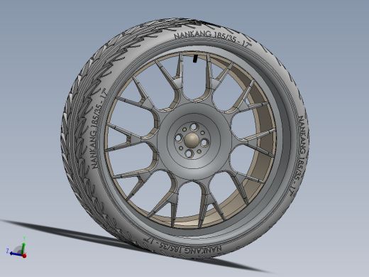 roda-binno轮毂轮胎3D图纸 Solidworks设计
