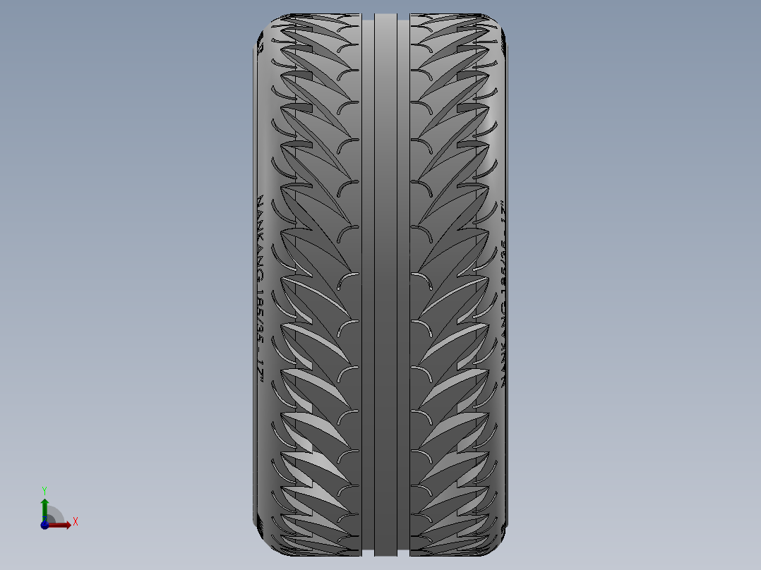 roda-binno轮毂轮胎3D图纸 Solidworks设计前视图