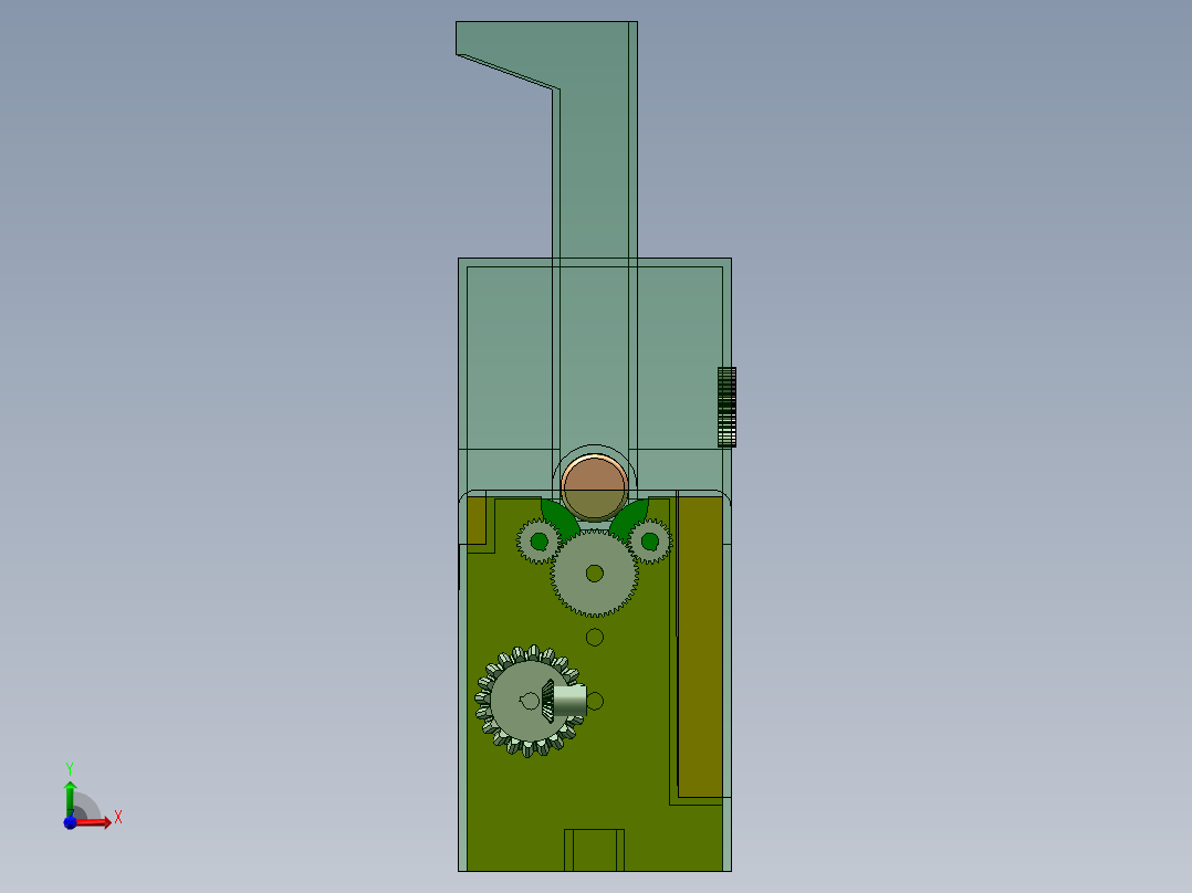 洗瓶机的简易设计 （课程设计，说明书,solidworks,运动分析）前视图