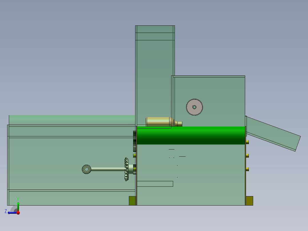 洗瓶机的简易设计 （课程设计，说明书,solidworks,运动分析）右视图