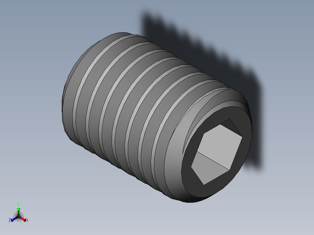 DIN 913-ISO 4026 固定螺钉-M12 L=16.SLDPRT正等轴测图