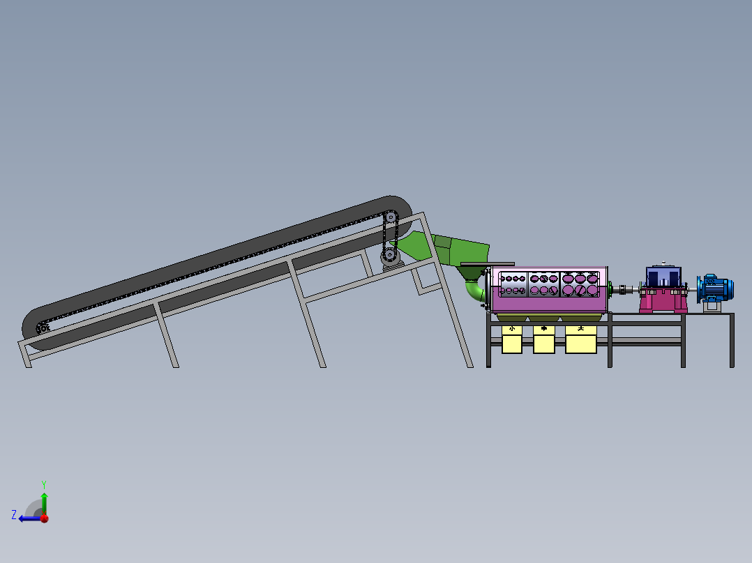水果分拣机sw20可编辑右视图